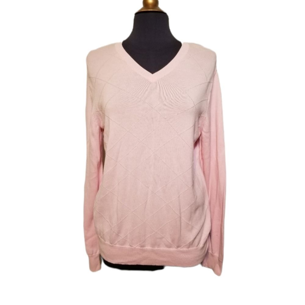 Banana Republic Sweater Womens Size Medium Pink Long Sleeve Preppy Cotton